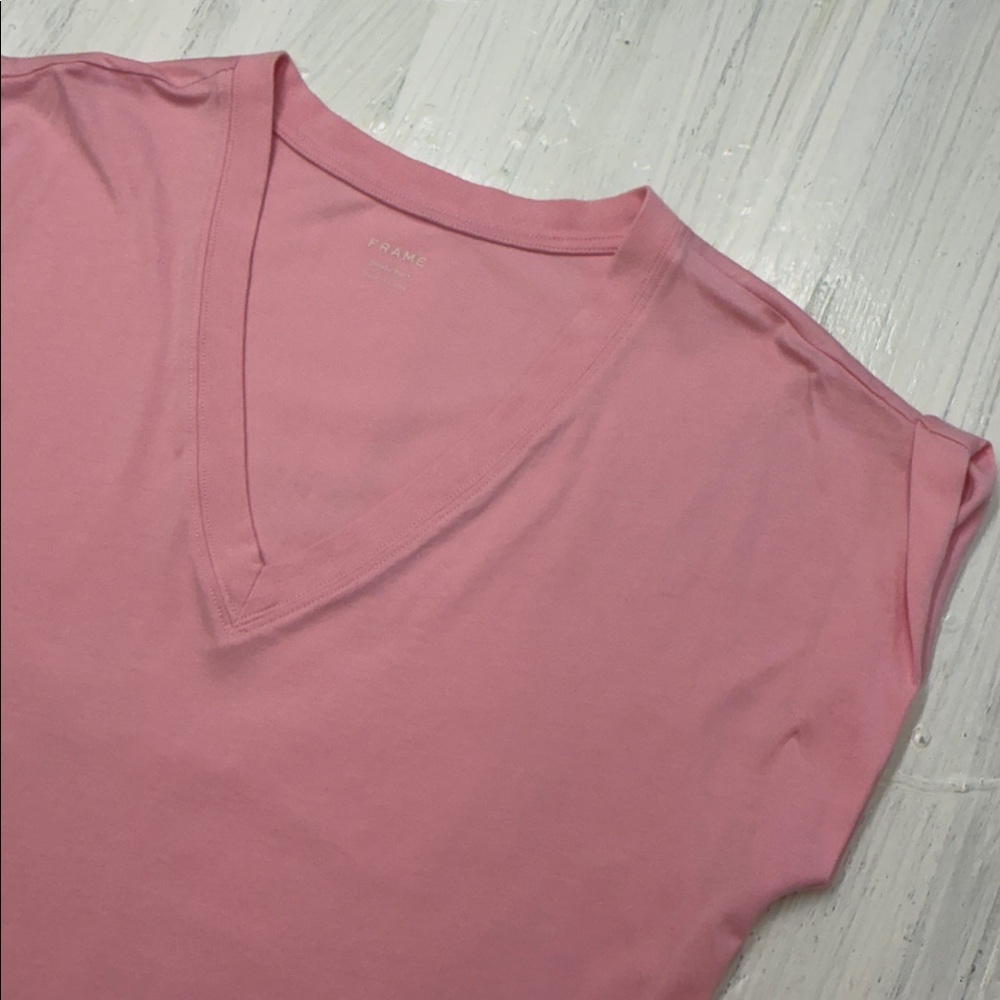Frame Denim Easy V-Neck Dusty Pink Short Sleeve Tee Sz SP - Picture 7 of 11